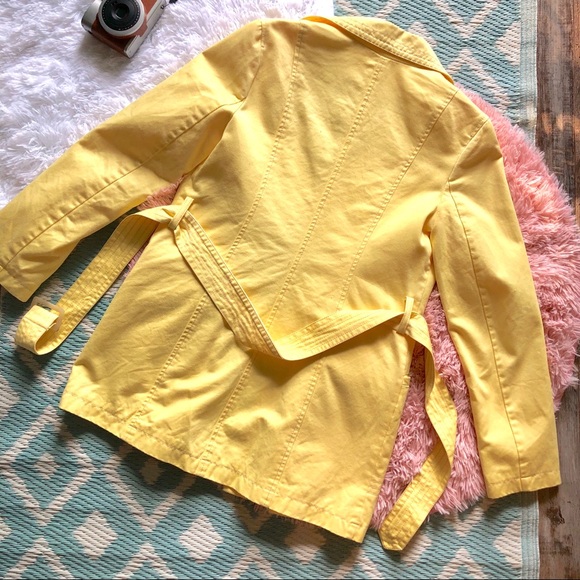 Old Navy Yellow Canvas Overcoat Jacket - Picture 2 of 3